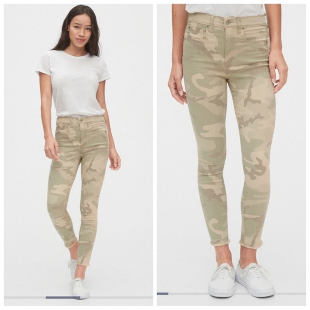 NWT GAP Denim Light Camo True Skinny High Rise Jeans | 6/28